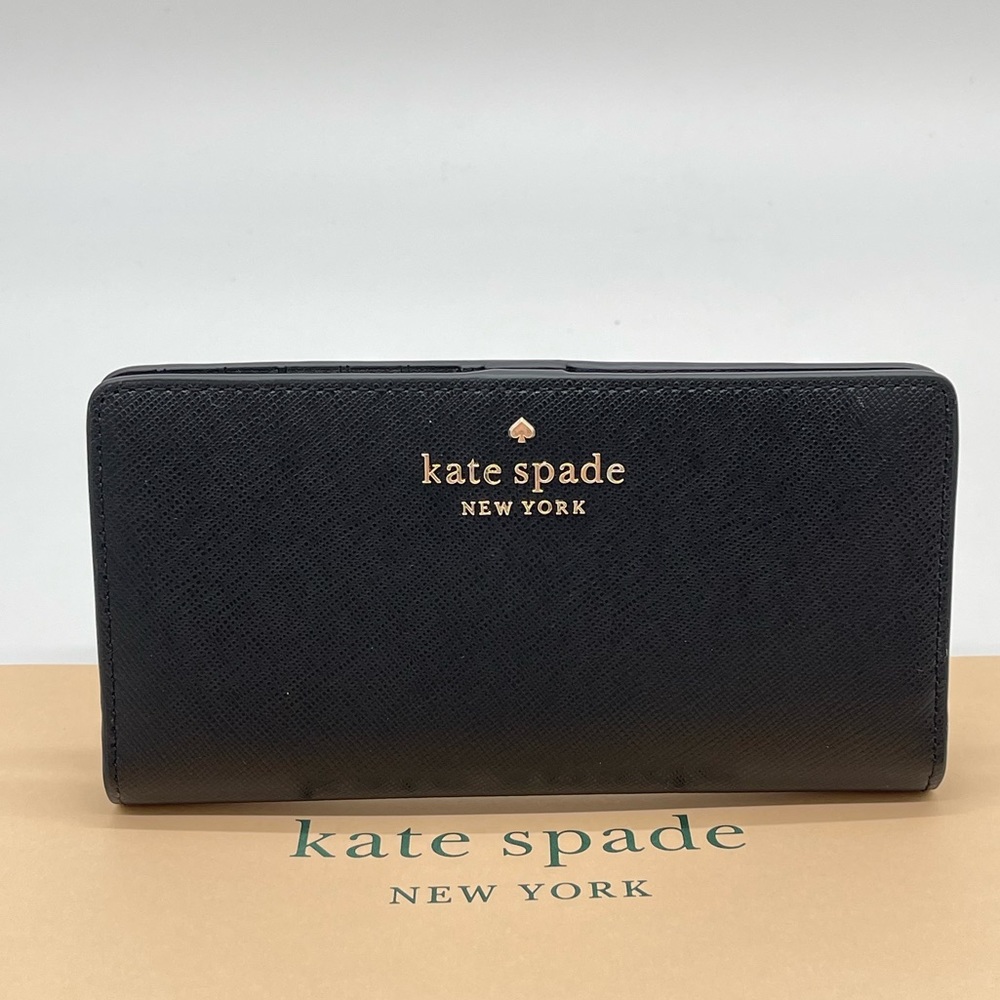 Kate Spade Large Slim Bifold Wallet Black